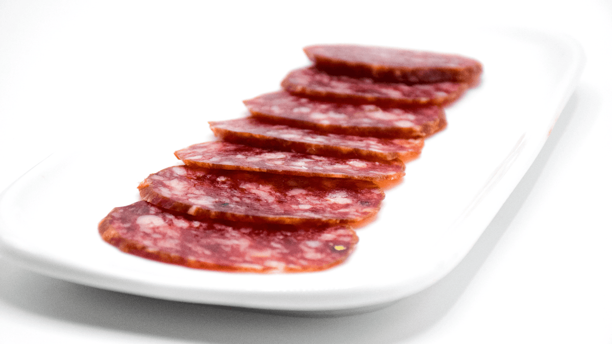 SALCHICHÓN IBÉRICO DE BELLOTA , AL VACIO.